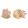 Brass Micro Pave Cubic Zirconia European Beads CU-CBAB0CF-08G-03-2