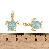 Brass Micro Pave Cubic Zirconia Pendants X-KK-C093-09G-02-3