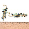 304 Stainless Steel with Natural Mixed Gemstone Stud Earrings EJEW-JE07520-01-4