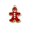Christmas Brass Enamel Pendants KK-L258-05G-B02-1