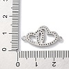 Rack Plating Brass Micro Pave Clear Cubic Zirconia Connector Charms KK-Z039-36P-3
