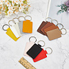 CutHollow 12Pcs 12 Colors Rectangle Imitation Leather Pendant Keychain KEYC-CL0001-12-3