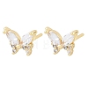 Brass Micro Pave Cubic Zirconia Stud Earrings for Women KK-A305-06G-01-5