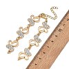 Alloy Crystal Rhinestone Hollow Butterfly Link Chain Bracelet Making AJEW-JB01648-4