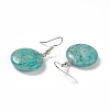 Natural Amazonite Flat Round Dangle Earrings EJEW-D188-03P-10-3