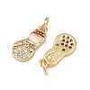 Christmas Brass Micro Pave Cubic Zirconia Enamel Charms KK-L255-19G-07-2
