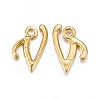 Golden Plated Alloy Letter Pendants X-PALLOY-J718-01G-V-1