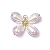 Two Tone Glass Seed Beaded Butterfly Pendants PALLOY-MZ00563-02-1