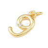 Brass Micro Pave Clear Cubic Zirconia Charms KK-P339-27G-09-2