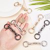 6Pcs 3 Colors Zinc Alloy Bag Extender Cable Chains FIND-FH0003-59-3