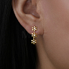 925 Sterling Silver Micro Pave Cubic Zirconia Flower Stud Earrings for Women RH1808-1