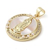 Brass Micro Pave Clear Cubic Zirconia Pendants KK-Q813-16G-G-2