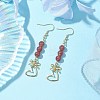 Natural Strawberry Quartz Dangle Earring EJEW-JE05911-2