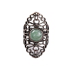 Natural Green Aventurine Retro Finger Rings RJEW-B067-02R-23-2