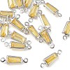 SHEGRACE Brass Pave Cubic Zirconia Trapezoid Connector Charms XGRQ2O984-444C-P-1