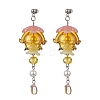 Jellyfish 304 Stainless Steel Shell Pearl Dangle Stud Earrings EJEW-TA00773-03-3