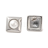 Square 304 Stainless Steel Stud Earrings EJEW-U003-36P-2