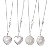 316 Stainless Steel Heart Oval Flat Round Locket Pendant 304 Stainless Steel Twisted Chain Necklaces NJEW-JN05839-2