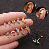 Brass Micro Pave Clear Cubic Zirconia Cartilage Earrings for Women WG50079-08-1