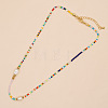 Bohemian Glass Seed Beads & Imitation Pearl Beaded Necklaces for Women JZ7390-2-1