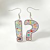 Printed Iron Acrylic Dangle Earrings WG12E88-01-1