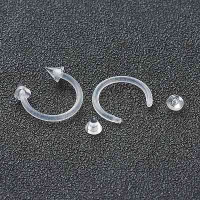 Acrylic Circular/Horseshoe Barbell with Double Pointed End X1-AJEW-P084-03-1