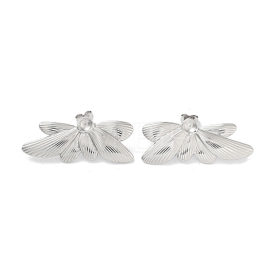 Non-Tarnish Butterfly 304 Stainless Steel Stud Earrings Findings EJEW-L272-007P-1