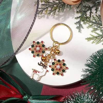 Alloy Enamel with Cubic Zirconia Keychain KEYC-JKC00863-1