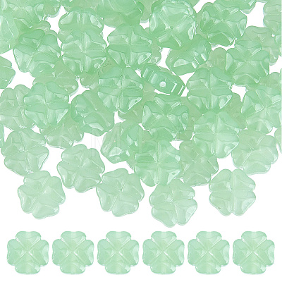 100Pcs Transparent Spray Painted Glass Beads GLAA-DC0001-61B-1