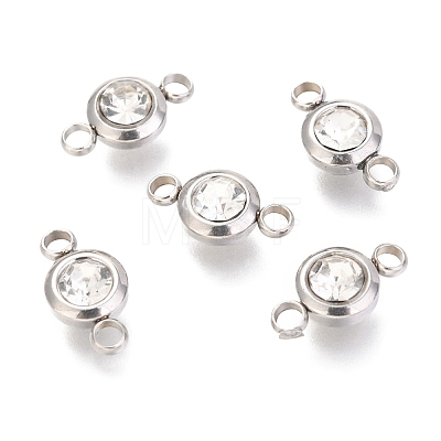 304 Stainless Steel Rhinestone Links Connectors LS-STAS-P237-17P-11-1