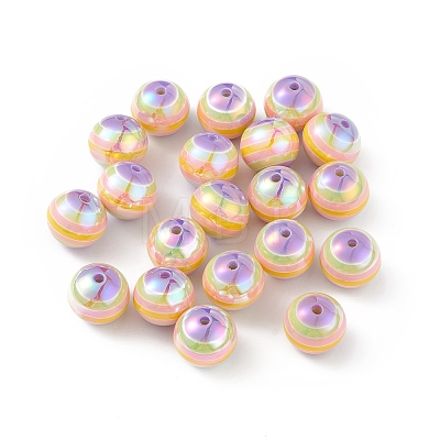 UV Plating Rainbow Iridescent Resin Beads RESI-I048-01F-1