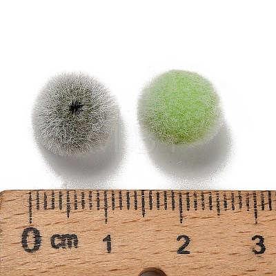 Flocky Opaque Acrylic Beads OACR-I026-01B-1