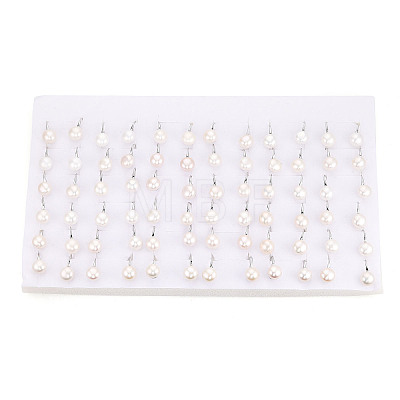 Brass Natural Pearl Dangle Earrings PEAR-N020-08C-1
