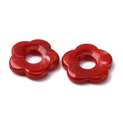 1Pair Opaque Resin Beads RESI-H034-18-1