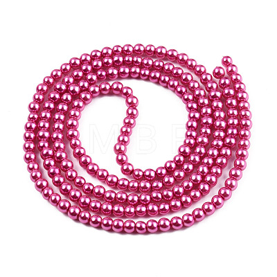 Baking Painted Pearlized Glass Pearl Round Bead Strands HY-Q003-10mm-10-1