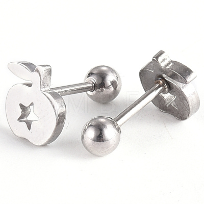 201 Stainless Steel Barbell Cartilage Earrings EJEW-R147-23-1