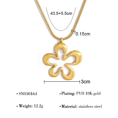 304 Stainless Steel Pendant Round Snake Chain Necklaces for Women WG6E1C5-02-1
