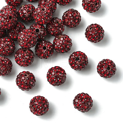 30Pcs Pave Disco Ball Beads RB-YW0001-14O-1