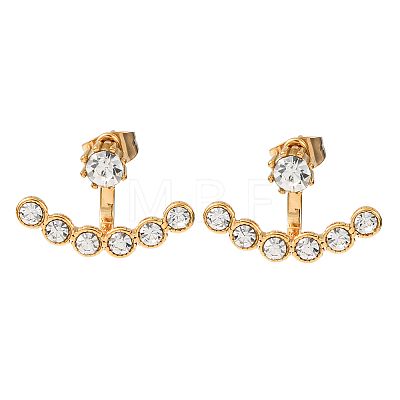 304 Stainless Steel Curved Stud Earrings for Women EJEW-A163-01G-1