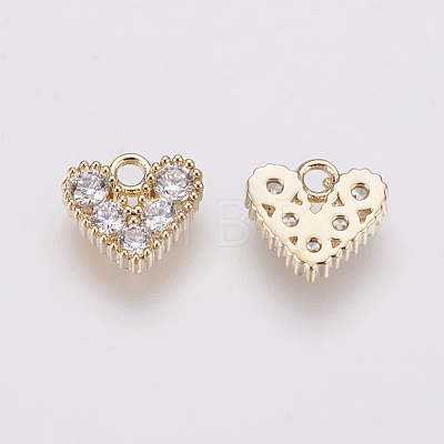 Brass Micro Pave Cubic Zirconia Charms ZIRC-F081-12G-1