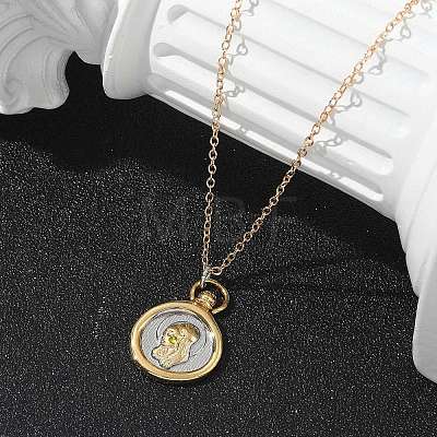 Brass Twelve Constellations Tarot Pendant Necklaces NJEW-Q006-01H-G-1