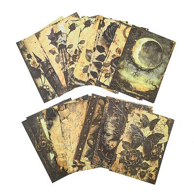 15 Styles Gothic Style Rose Flower Scrapbooking Paper Pads DIY-H171-01B-1