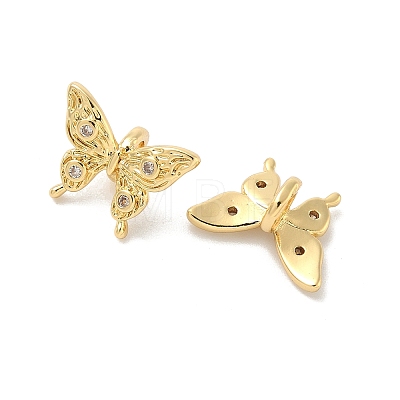 Brass Micro Pave Cubic Zirconia Beads KK-B166-10G-1