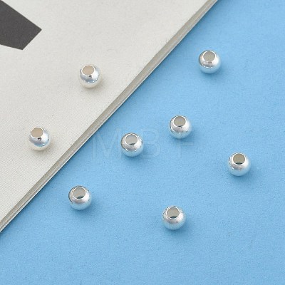 925 Sterling Silver Beads STER-T002-235S-4mm-1