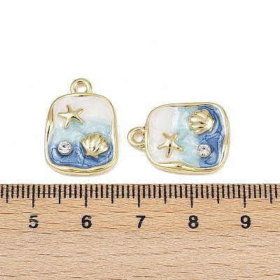 Alloy Rhinestone Pendants X-PALLOY-P311-02G-1