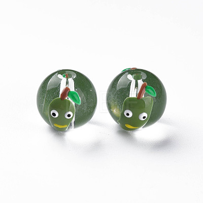 Transparent Glass Enamel Beads GLAA-N049-005-1