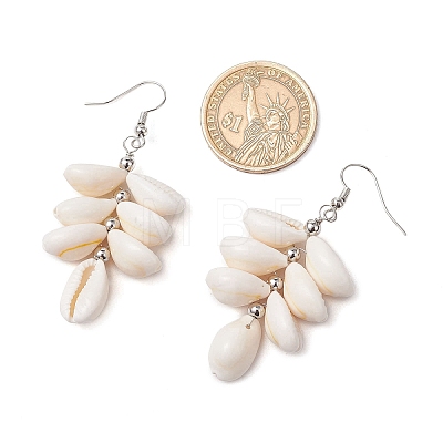 304 Stainless Steel Shell Shape Dangle Earrings EJEW-JE06381-02-1