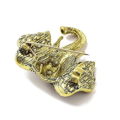 Vintage Elephant Alloy Rhinestone Brooches for Backpack Clothes JEWB-S028-06-1