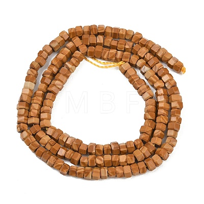 Natural Yellow Wood Lace Stone Wooden Jasper Beads Strands G-G345-C13-2x4mm-1