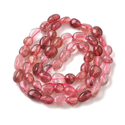 Natural Strawberry Quartz Nuggets Beads Strands G-J335-17-1